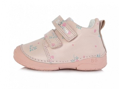 D.D.Step S038-339 Lány bőrcipő az első lépésekhez - rózsaszín