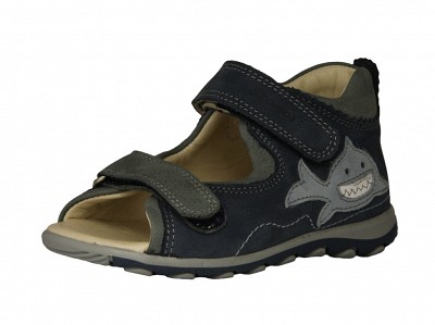 Szamos 4447-10213 Fiú szandál cápás mintával - sötétkék