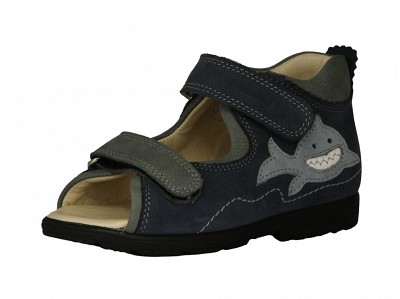 Szamos 4447-10709 Fiú supinált szandál cápás mintával - sötétkék