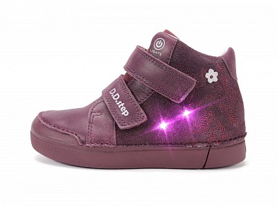 D.D.Step A068-62147 Lány villogós bőr cipő - bordó