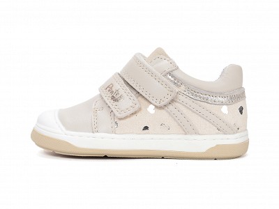 Ponte20 DA03-6-1326A Lány supinált bőrcipő szivecskés mintával - bézs