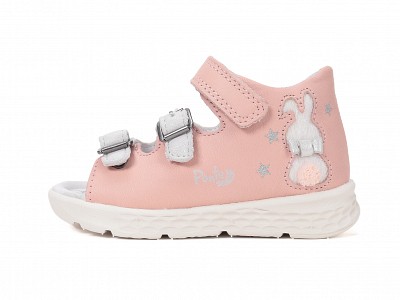 Ponte20 DA05-6-1718A Lány supinált szandál nyuszis mintával - lazac-ezüst