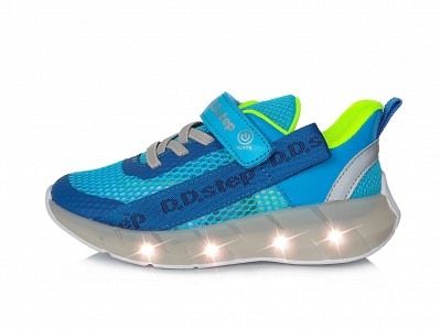 D.D.Step F61-297 Fiú sportcipő LED-es talppal - kék