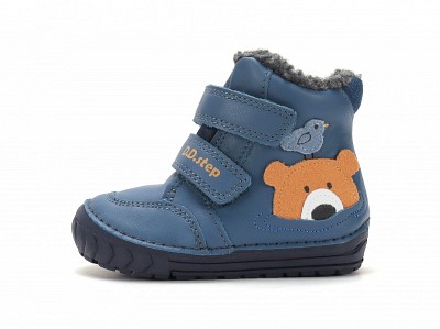 D.D.Step W029-62556A Fiú bélelt cipő macis mintával - kék